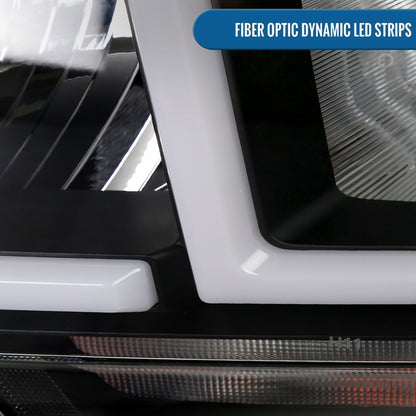 Ronnin - Fits 2019-2024 Ram 2500 3500 4500 5500 Tradesman Big Horn SLT Upgraded Replacement LED Animated Startup Effect Headlights Assembly Pair | Black