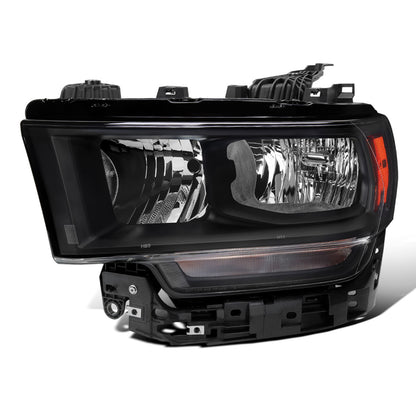 Ronnin - Fits 2019-2024 Ram 2500 3500 4500 5500 Factory Replacement Halogen Headlight Assembly Piece | Left Driver Side | Black