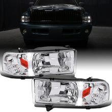Ronnin - Fits 1994-2002 Dodge Ram 1500 2500 3500 Upgraded Replacement LED Lamps Headlights Assembly Pair | Chrome