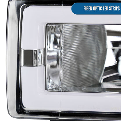 Ronnin - Fits 1994-2002 Dodge Ram 1500 2500 3500 Upgraded Replacement LED Tube Headlights Assembly Pair | Chrome