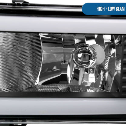 Ronnin - Fits 1994-2002 Dodge Ram 1500 2500 3500 Upgraded Replacement LED Tube Headlights Assembly Pair | Black