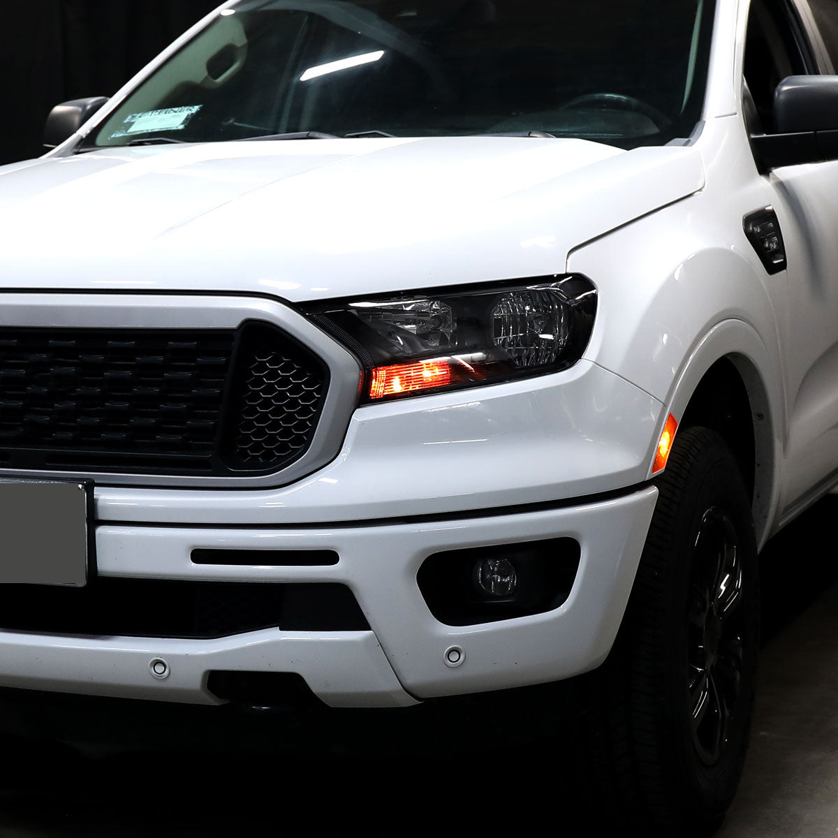 Ronnin - Fits 2019-2023 Ford Ranger XL XLT Factory Replacement Halogen Headlights Assembly Pair | Black Smoke