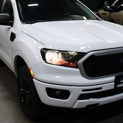 Ronnin - Fits 2019-2023 Ford Ranger XL XLT Factory Replacement Halogen Headlights Assembly Pair | Black Smoke