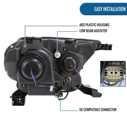 Ronnin - Fits 2019-2023 Ford Ranger XL XLT Factory Replacement Halogen Headlights Assembly Pair | Black Smoke