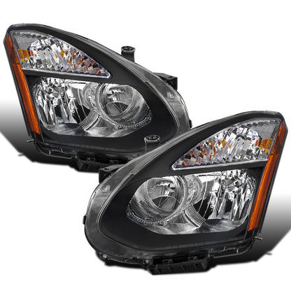 Ronnin - Compatible con Nissan Rogue 2008-2013 y Rogue Select 2014-2015 | Par de ensamblajes de faros halógenos de repuesto | Negro