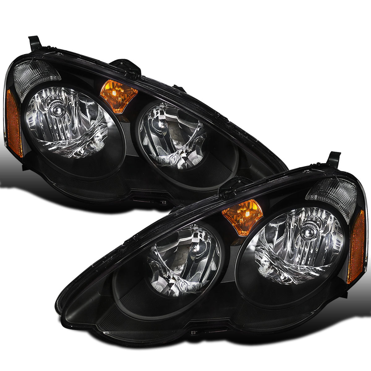Ronnin - Compatible con Acura RSX 2002-2004 | Par de faros delanteros de repuesto | Negro