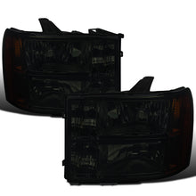 Ronnin - Fits 2007-2014 GMC Sierra 1500 1500HD 2500HD 3500HD Denali Factory Replacement Headlights Assembly Pair | Smoke