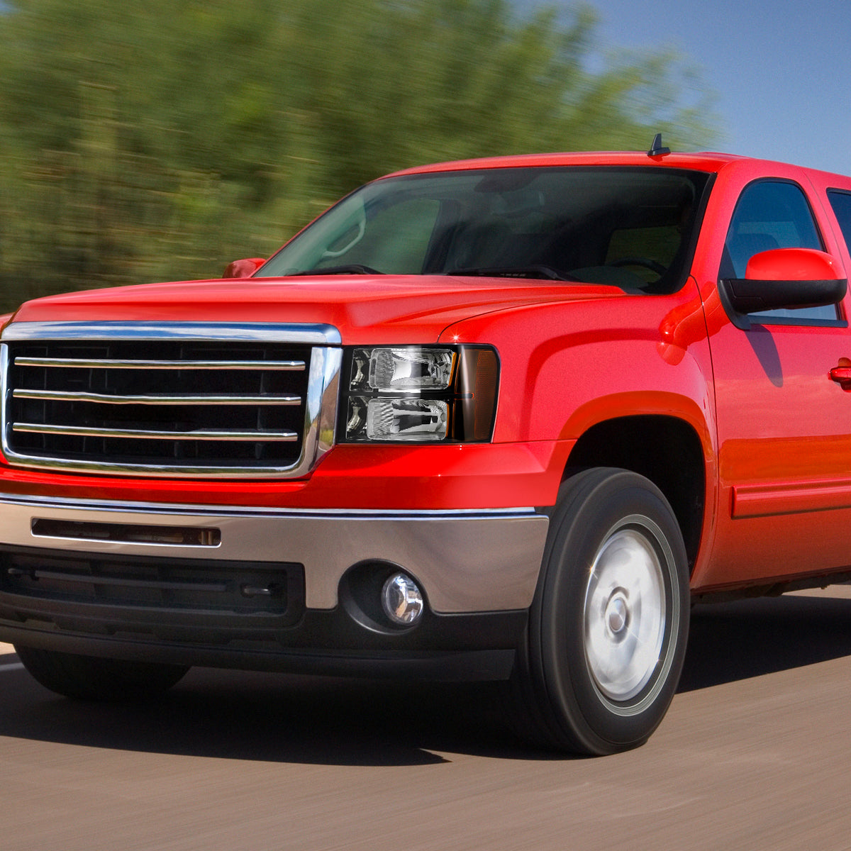Ronnin - Compatible con GMC Sierra 1500 1500HD 2500HD 3500HD Denali de 2007-2014, par de faros delanteros de repuesto de fábrica | Negro