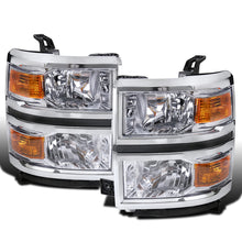 Ronnin - Fits 2014-2015 Chevy Silverado 1500 Factory Replacement Headlights Assembly Pair | Chrome