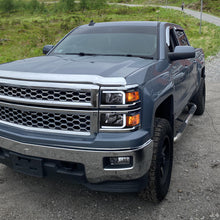 Ronnin - Fits 2014-2015 Chevy Silverado 1500 Upgraded LED Tube Headlights Assembly Pair | Black | Titanium Trim