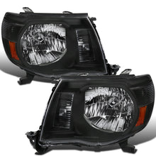 Ronnin - Fits 2005-2011 Toyota Tacoma Factory Replacement Headlights Assembly Pair | Black
