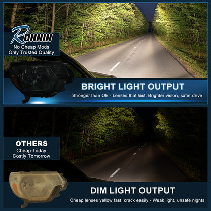 Ronnin - Faros de repuesto para Toyota Tacoma 2012-2015, par | Ahumado