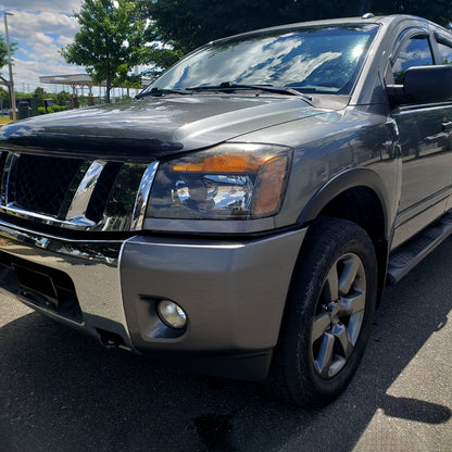 Ronnin - Conjunto de faros delanteros de repuesto de fábrica para Nissan Titan Armada 2004-2015, par | Negro