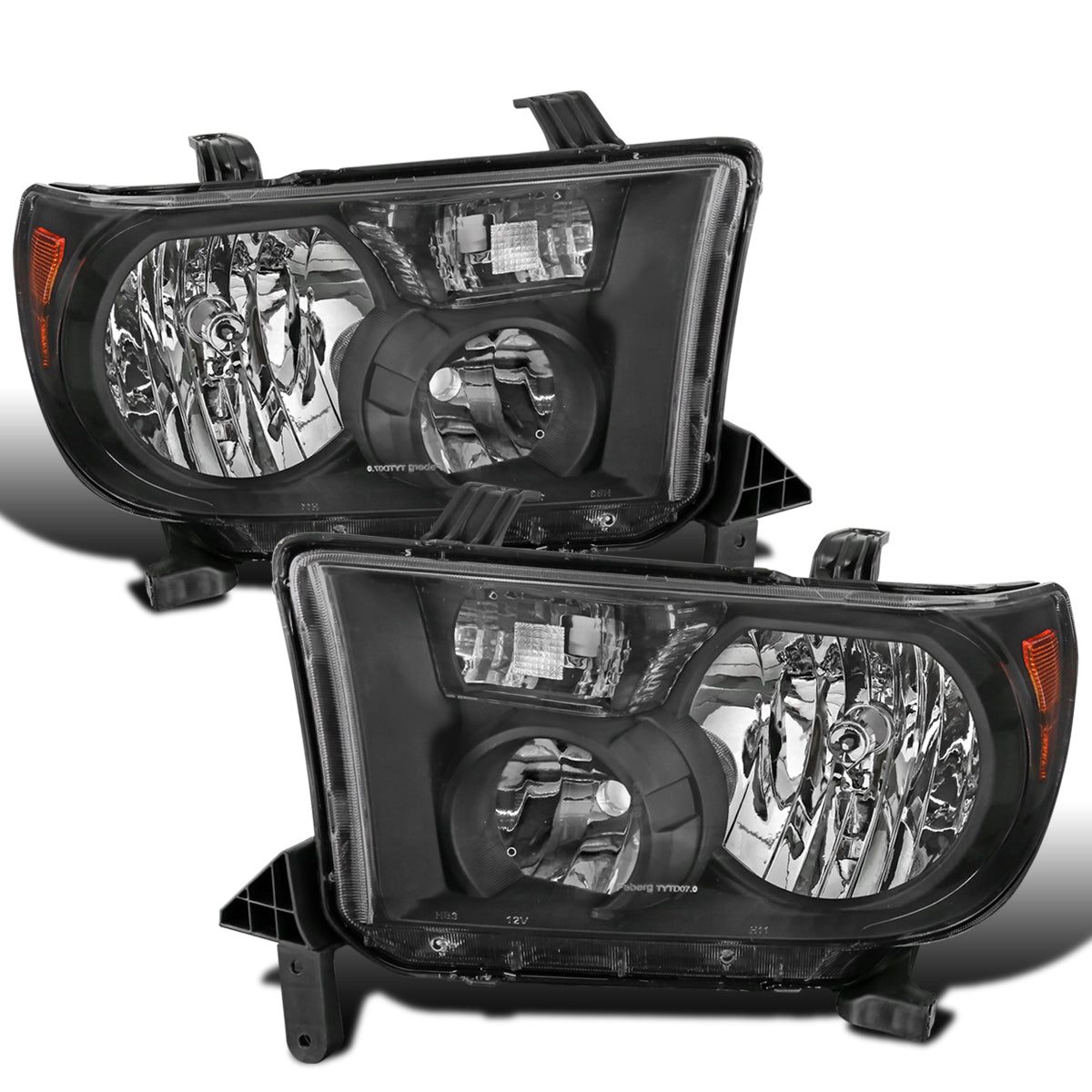 Ronnin - Compatible con Toyota Tundra Sequoia 2007-2017 | Par de ensamblaje de faros delanteros de repuesto | Negro