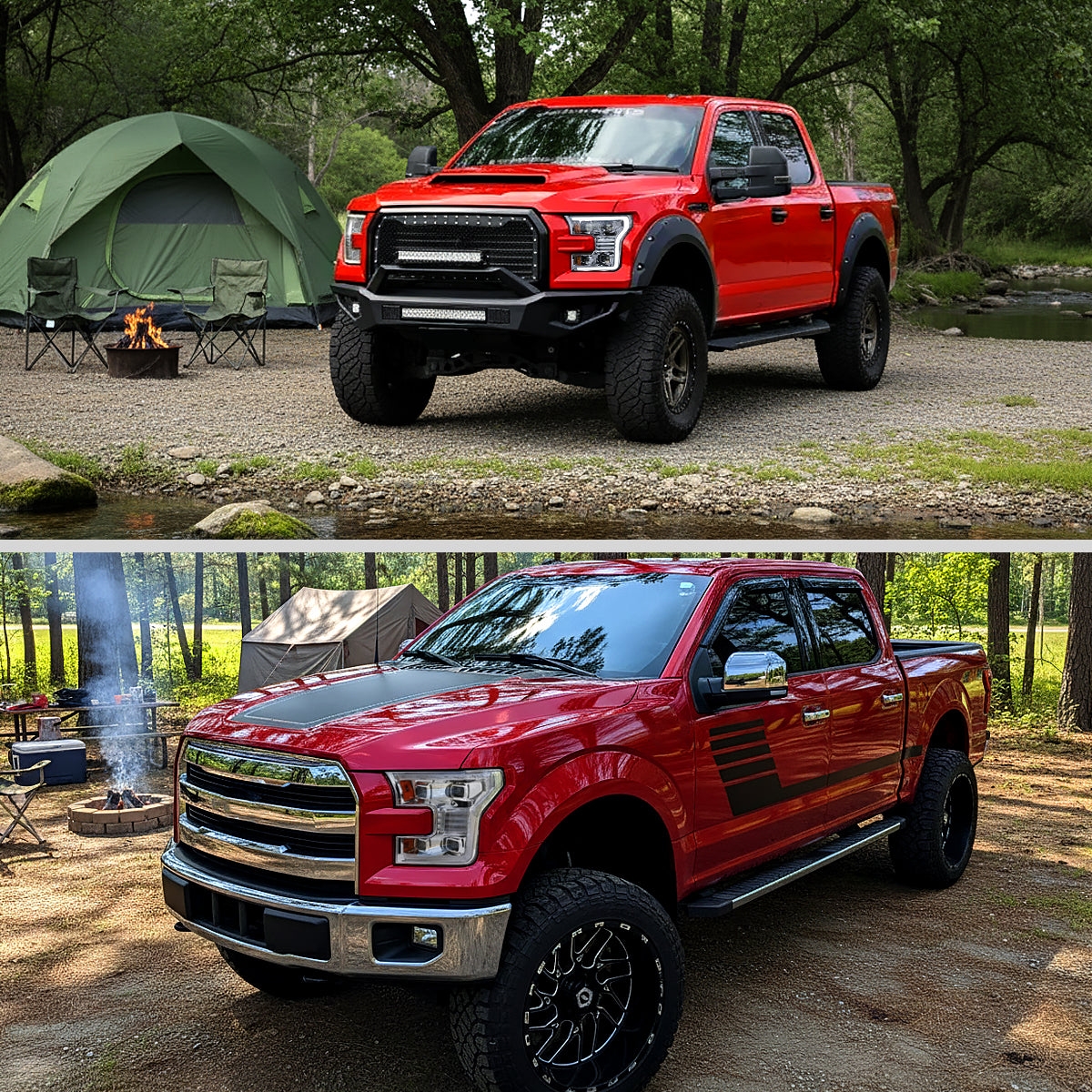 Ronnin - Fits 2015-2017 Ford F150 Full LED Beam Quad Projector Headlights Animated Startup Remote Control Amber/White DRL Switchback Seq. Turn Signals With 2 Lighting Patterns Assembly Pair | Chrome