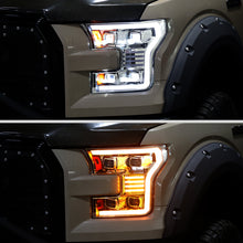 Ronnin - Fits 2015-2017 Ford F150 Full LED Beam Quad Projector Headlights Animated Startup Remote Control Amber/White DRL Switchback Seq. Turn Signals With 2 Lighting Patterns Assembly Pair | Chrome
