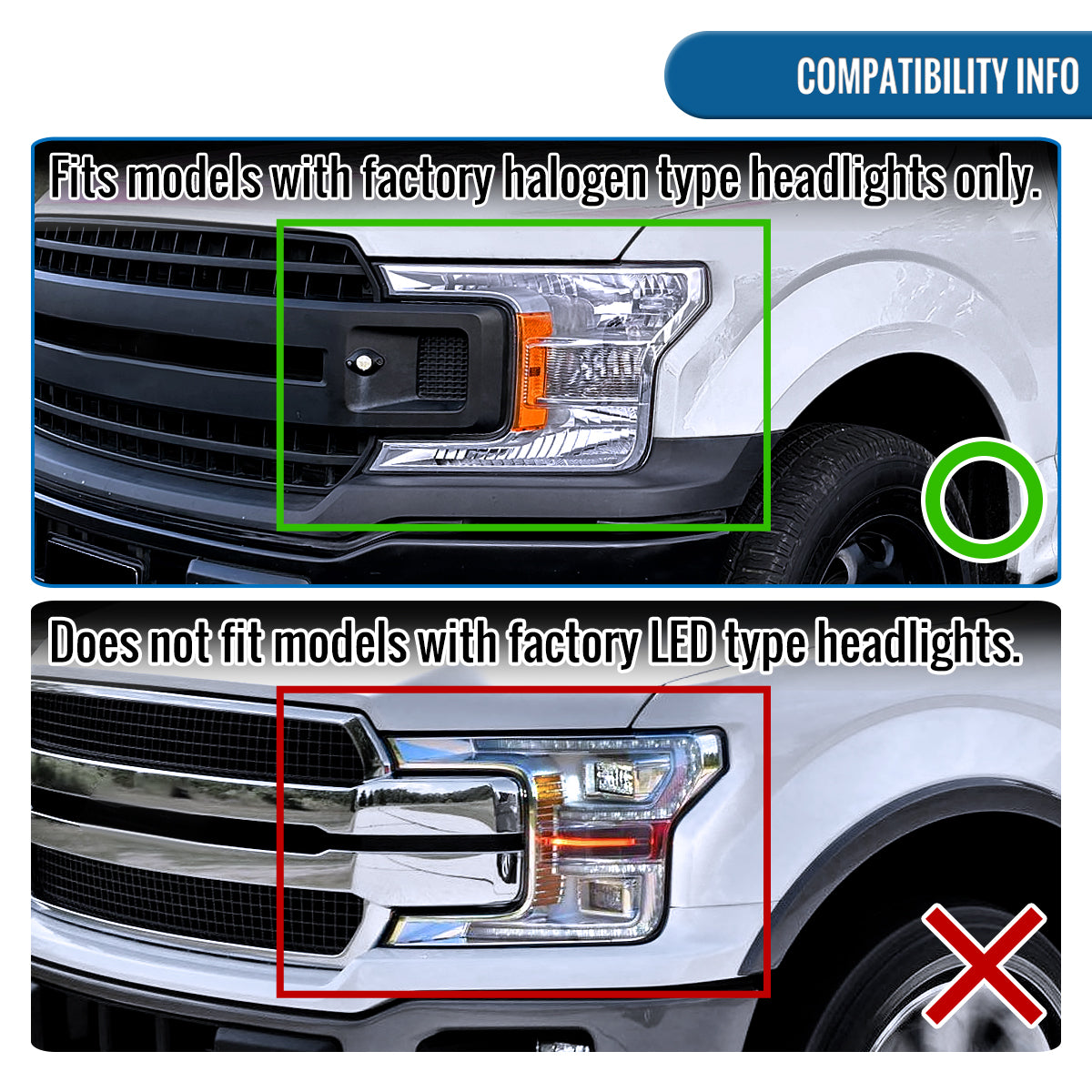 Ronnin - Fits 2018-2020 Ford F150 Full LED Beam Triple Projector Headlights Animated Startup Remote Control Amber/White DRL Switchback Seq. Turn Signals With 2 Lighting Patterns Assembly Pair | Black
