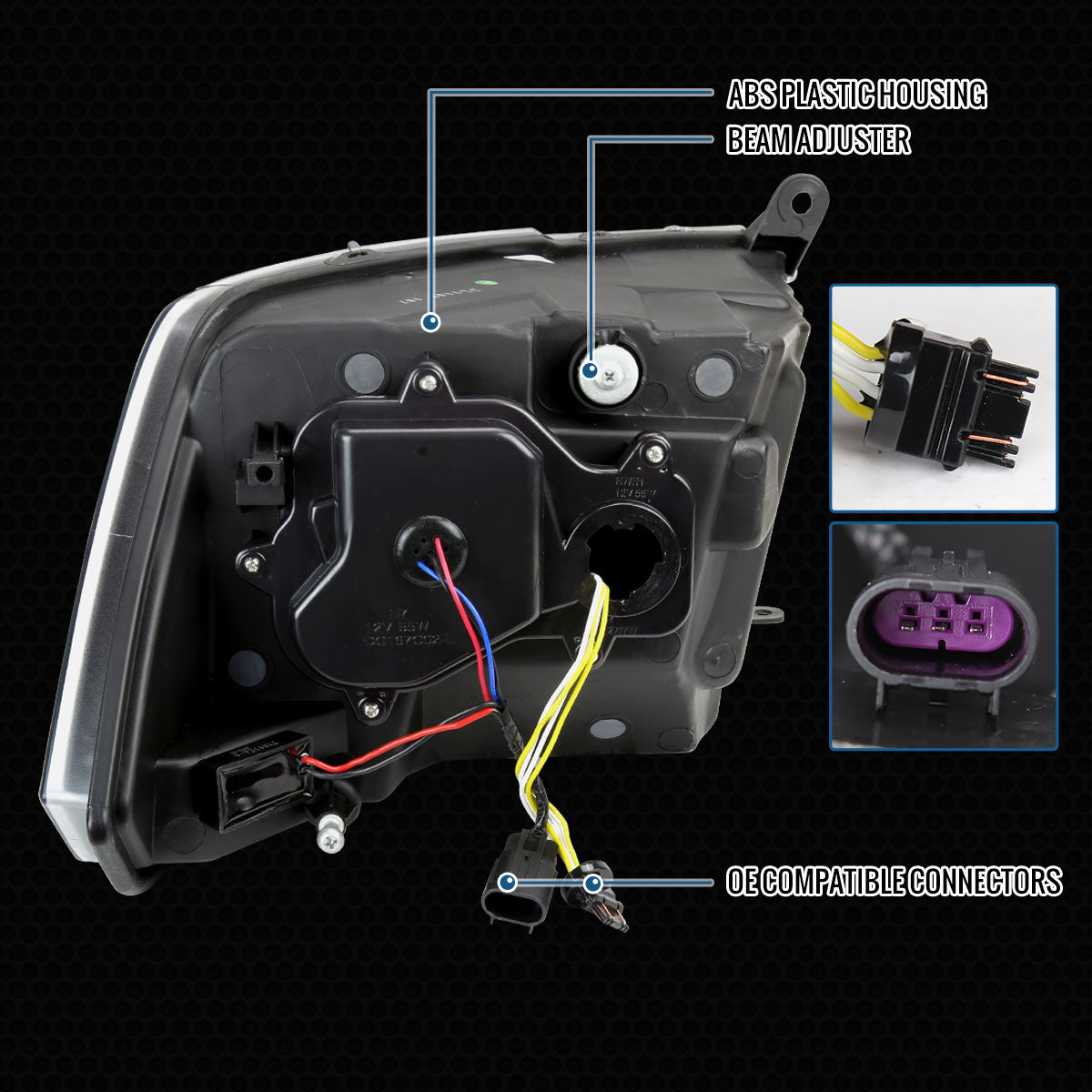 Ronnin - Fits 2009-2018 Ram 1500 2500 3500 Upgraded Full LED Triple Projector Headlights Switchback Sequential Signal + Animated Startup Effect Pair | Black