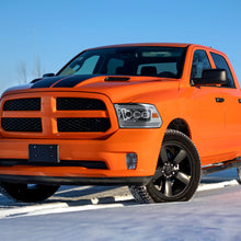 Ronnin - Fits 2009-2018 Ram 1500 2500 3500 2019-2024 Ram 1500 Classic Upgraded Full LED Triple Projector Headlights Switchback Sequential Signal + Animated Startup Effect Pair | Chrome