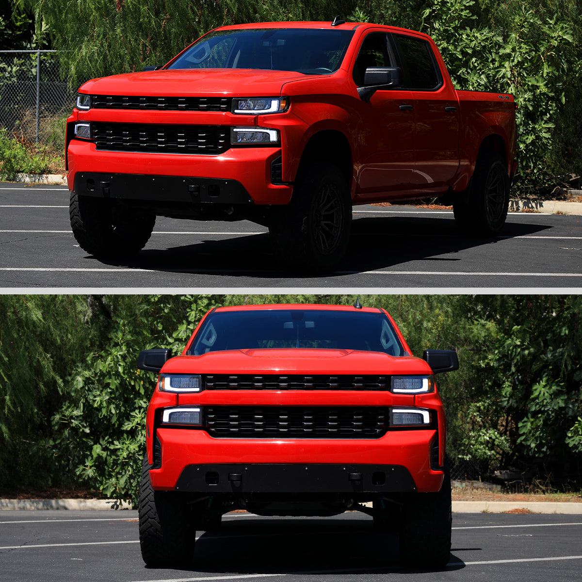 Ronnin - Fits 2019-2021 Chevy Silverado 1500 '22 Silverado 1500 LTD Upgraded Full LED Headlights Switchback Sequential Turn Signals + Animated Startup Effect Pair | Black