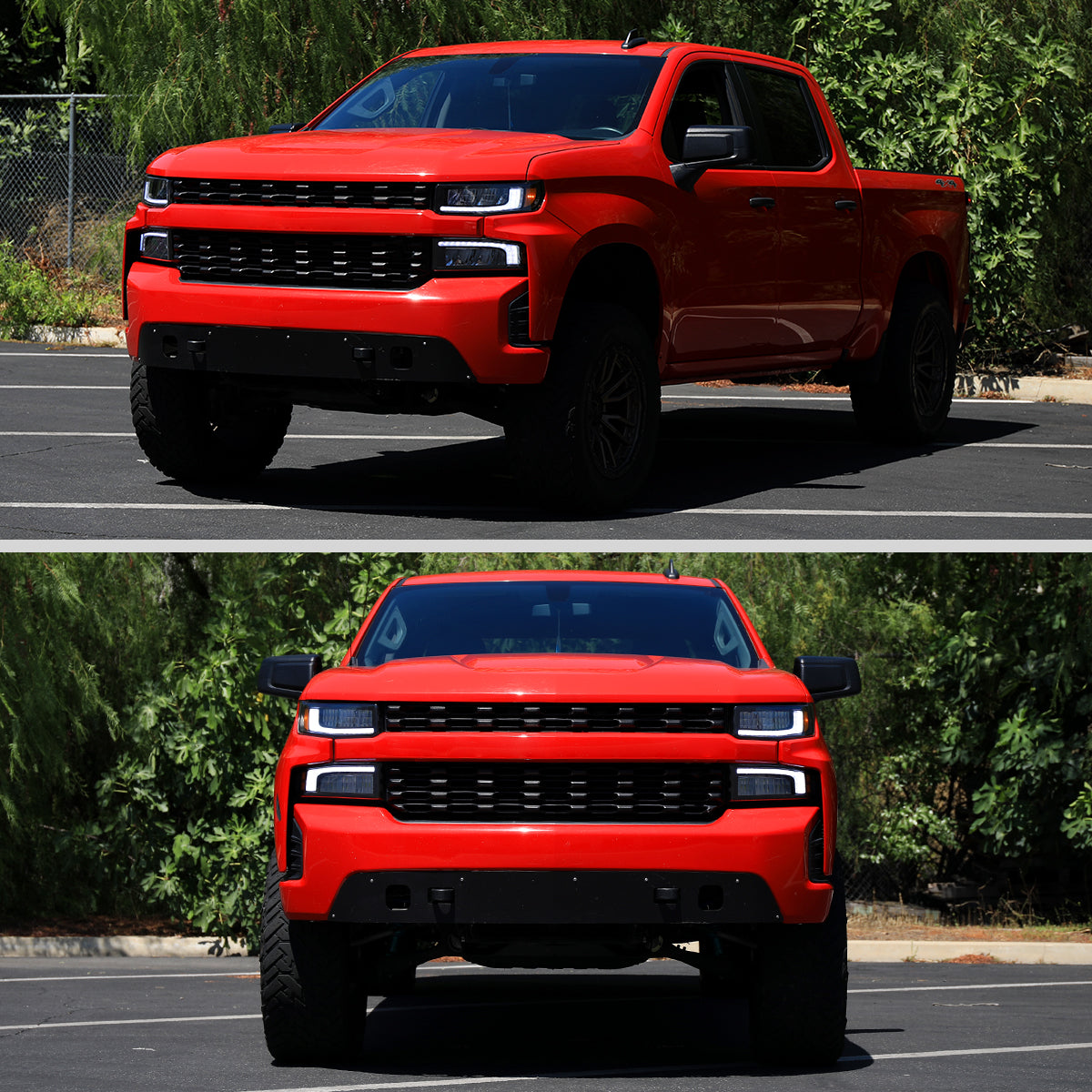 Ronnin - Fits 2019-2021 Chevy Silverado 1500 '22 Silverado 1500 LTD Halogen Upgraded Replacement Full LED Headlights Switchback Sequential Turn Signals + Animated Startup Effect Pair | Black Smoke