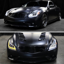 Ronnin - Fits 2008-2013 Infiniti G37 2014-2015 Q60 Coupe LED High Beam + Low Beam Projector Headlights Switchback Sequential Signals DRL + Animated Startup Effect Assembly Pair | Chrome