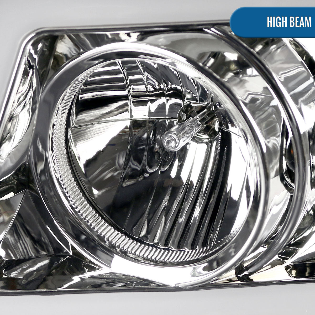 Ronnin - Fits 2007-2014 Chevy Avalanche Suburban Tahoe LED Tube Projector Headlights DRL Assembly Pair | Chrome