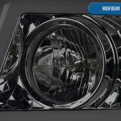 Ronnin - Fits 2007-2014 Chevy Avalanche Suburban Tahoe LED Tube Projector Headlights DRL Assembly Pair | Smoke