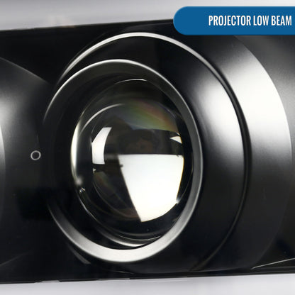 Ronnin - Fits 2007-2014 Chevy Avalanche Suburban Tahoe LED Tube Projector Headlights DRL Assembly Pair | Black