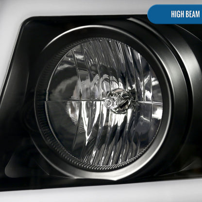 Ronnin - Fits 2007-2014 Chevy Avalanche Suburban Tahoe LED Tube Projector Headlights DRL Assembly Pair | Black