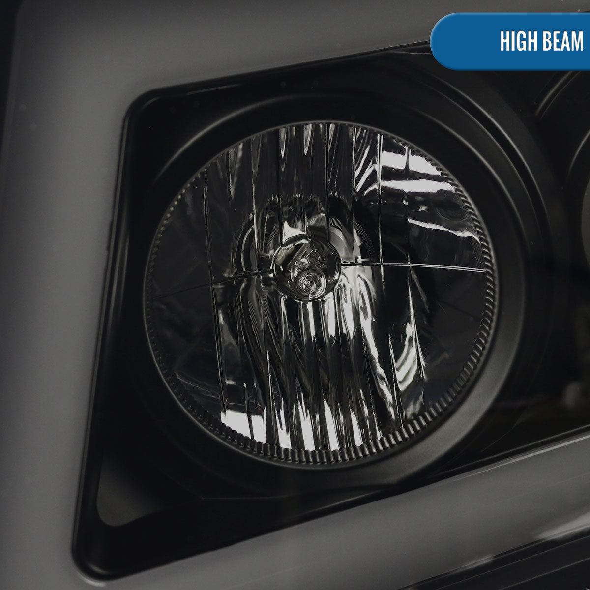 Ronnin - Fits 2007-2014 Chevy Avalanche Suburban Tahoe LED Tube Projector Headlights DRL Assembly Pair | Black Smoke