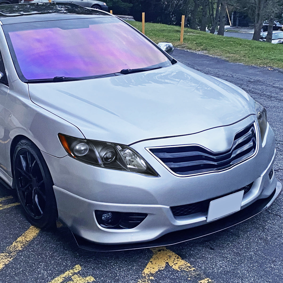 Ronnin - Faros delanteros tipo proyector de repuesto para Toyota Camry 2007-2009 | Negro (par)