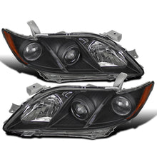 Ronnin - Faros delanteros tipo proyector de repuesto para Toyota Camry 2007-2009 | Negro (par)