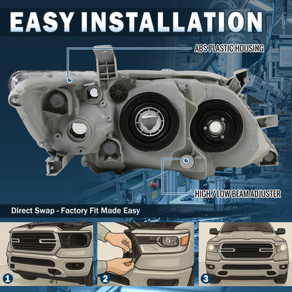 Ronnin - Compatible con el par de reemplazo de faros delanteros de proyector Toyota Camry EE. UU. 2010-2011 | Negro