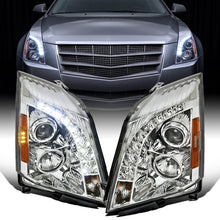 Ronnin - Fits 2008-2014 Cadillac CTS Upgraded Replacement LED Light Halogen Projector Headlights Assembly Pair | Chrome