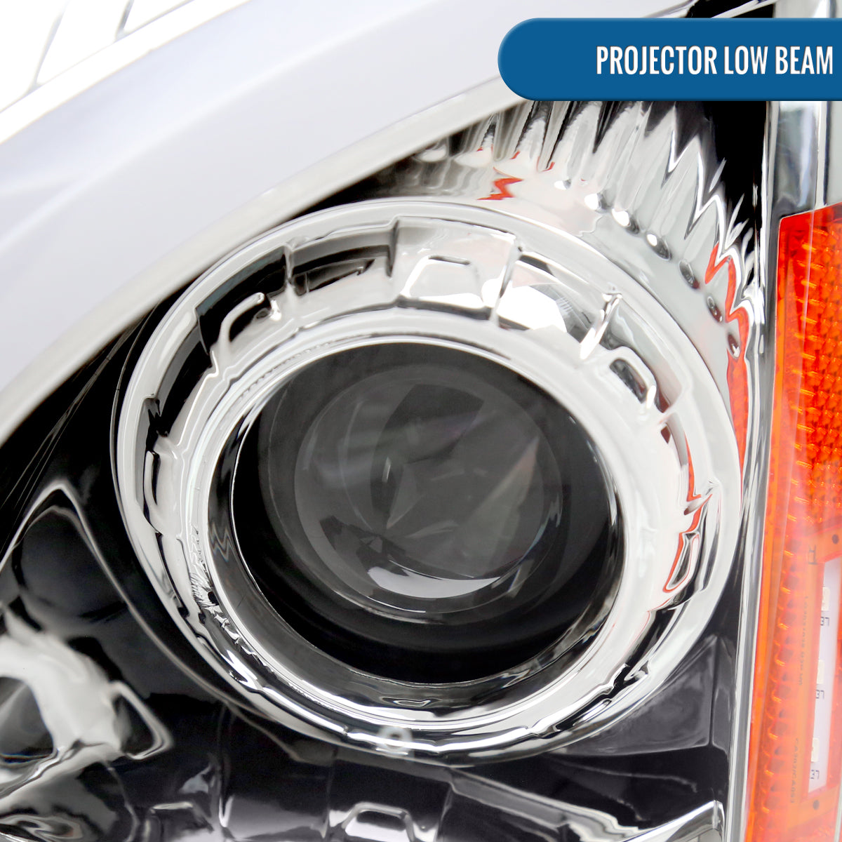 Ronnin - Fits 2008-2014 Cadillac CTS Upgraded Replacement LED Tube Switchback Sequential Turn Signal Halogen Projector Headlights Assembly Pair | Chrome