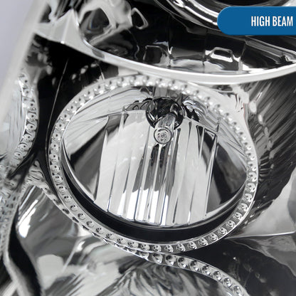 Ronnin - Fits 2008-2014 Cadillac CTS Upgraded Replacement LED Tube Switchback Sequential Turn Signal Halogen Projector Headlights Assembly Pair | Chrome