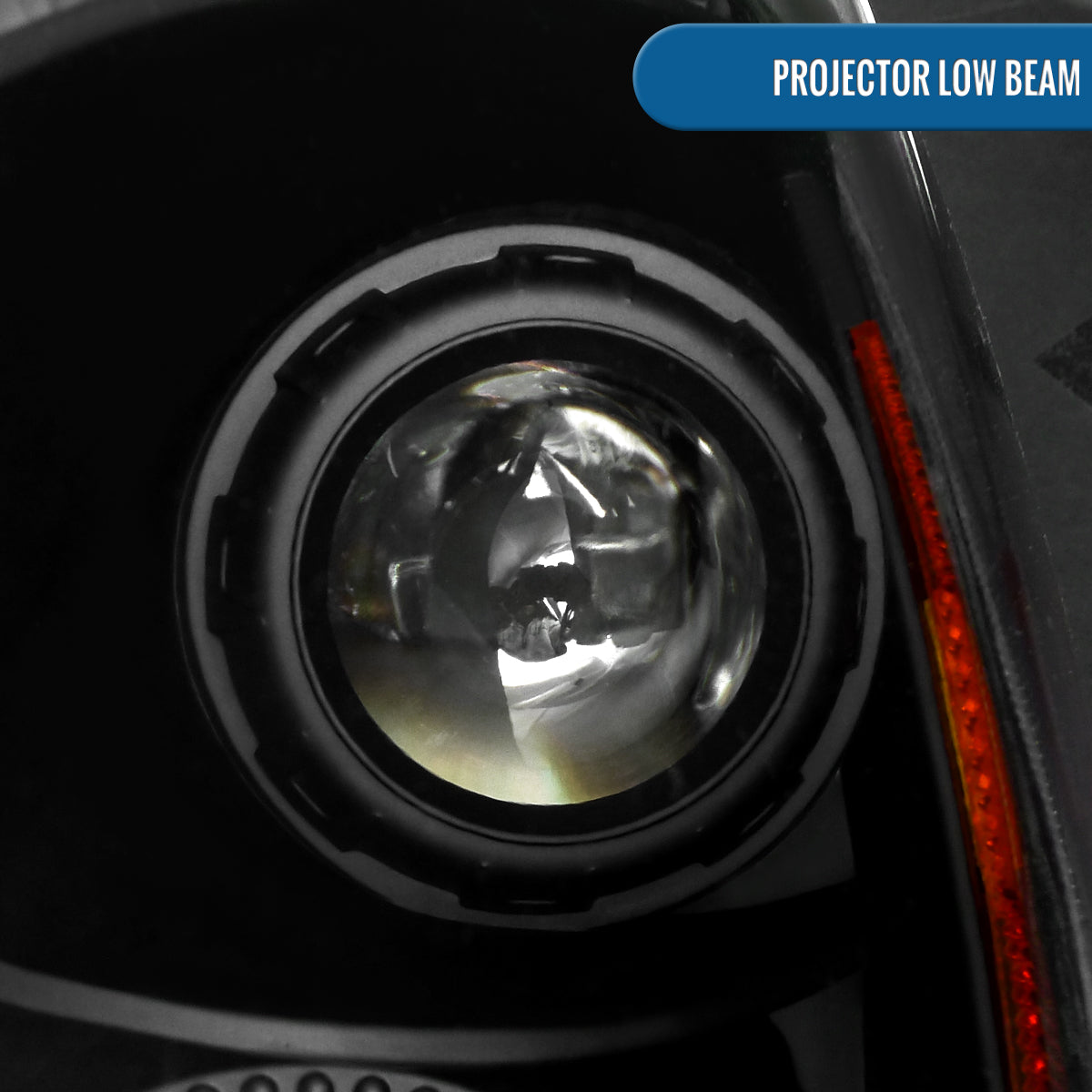 Ronnin - Se adapta a Cadillac CTS 2008-2014, par de faros delanteros con proyector de halógeno y luz LED de repuesto mejorada | Negro