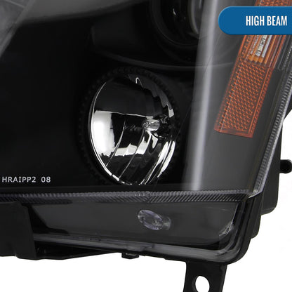 Ronnin - Se adapta a Cadillac CTS 2008-2014, par de faros delanteros con proyector de halógeno y luz LED de repuesto mejorada | Negro