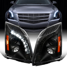 Ronnin - Fits 2008-2014 Cadillac CTS Upgraded Replacement LED Light Halogen Projector Headlights Assembly Pair | Black