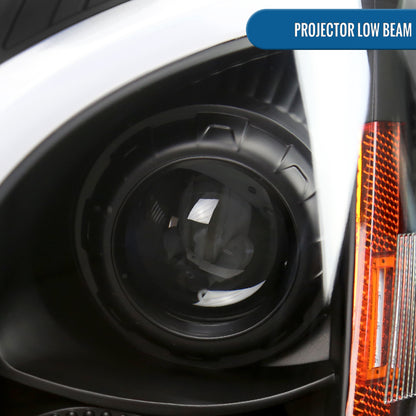 Ronnin - Fits 2008-2014 Cadillac CTS Upgraded Replacement LED Tube Switchback Sequential Turn Signal Halogen Projector Headlights Assembly Pair | Black