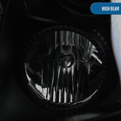 Ronnin - Se adapta a 2008-2014 Cadillac CTS Par de faros delanteros con proyector halógeno y luz LED de repuesto mejorada | Negro ahumado