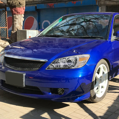 Ronnin - Fits 2004-2005 Honda Civic 2Dr 4Dr Sedan Coupe Upgraded LED Running Lights Projector Headlights Replacement Assembly Pair | Chrome