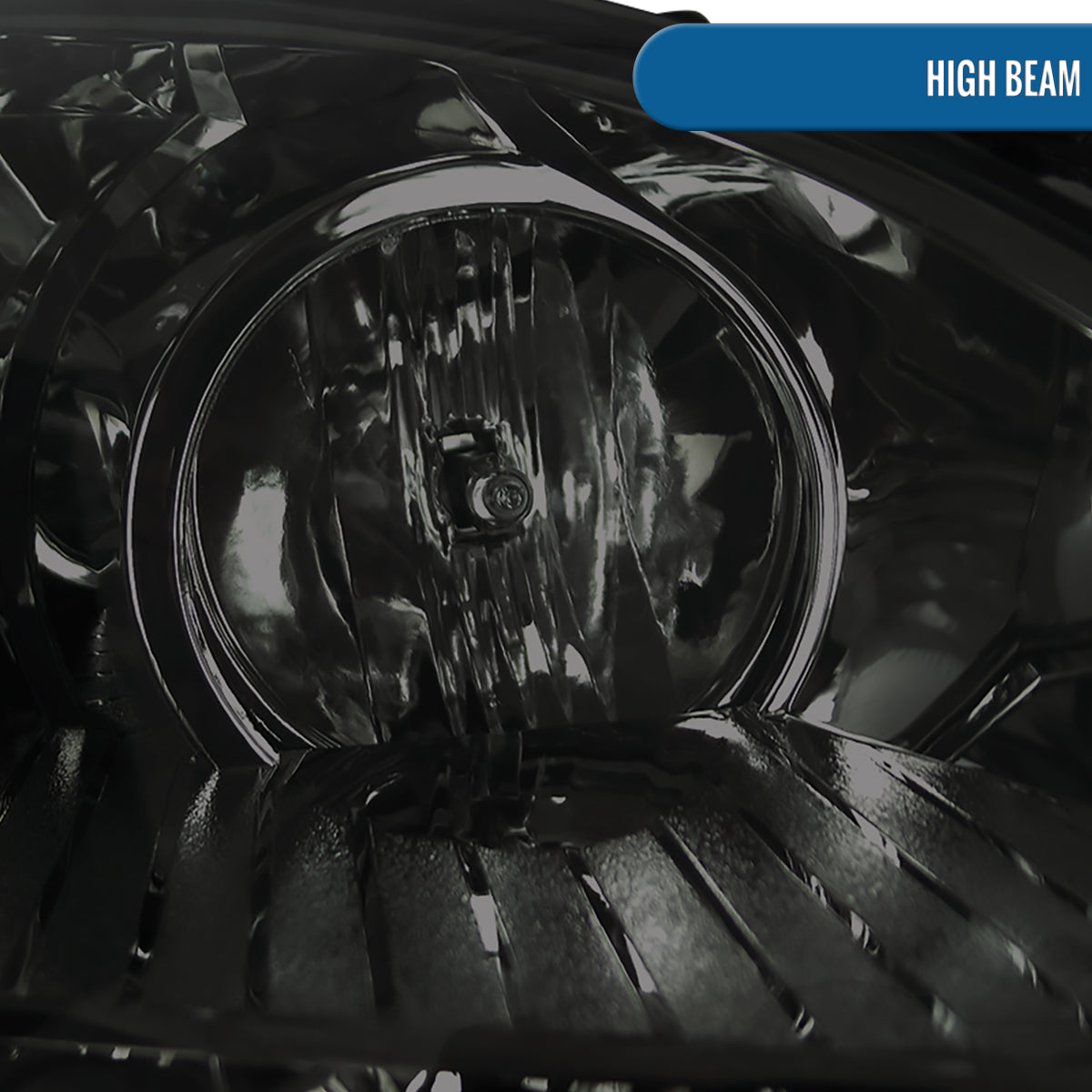 Ronnin - Fits 2004-2005 Honda Civic 2Dr 4Dr Sedan Coupe Upgraded LED Running Lights Projector Headlights Replacement Assembly Pair | Smoke