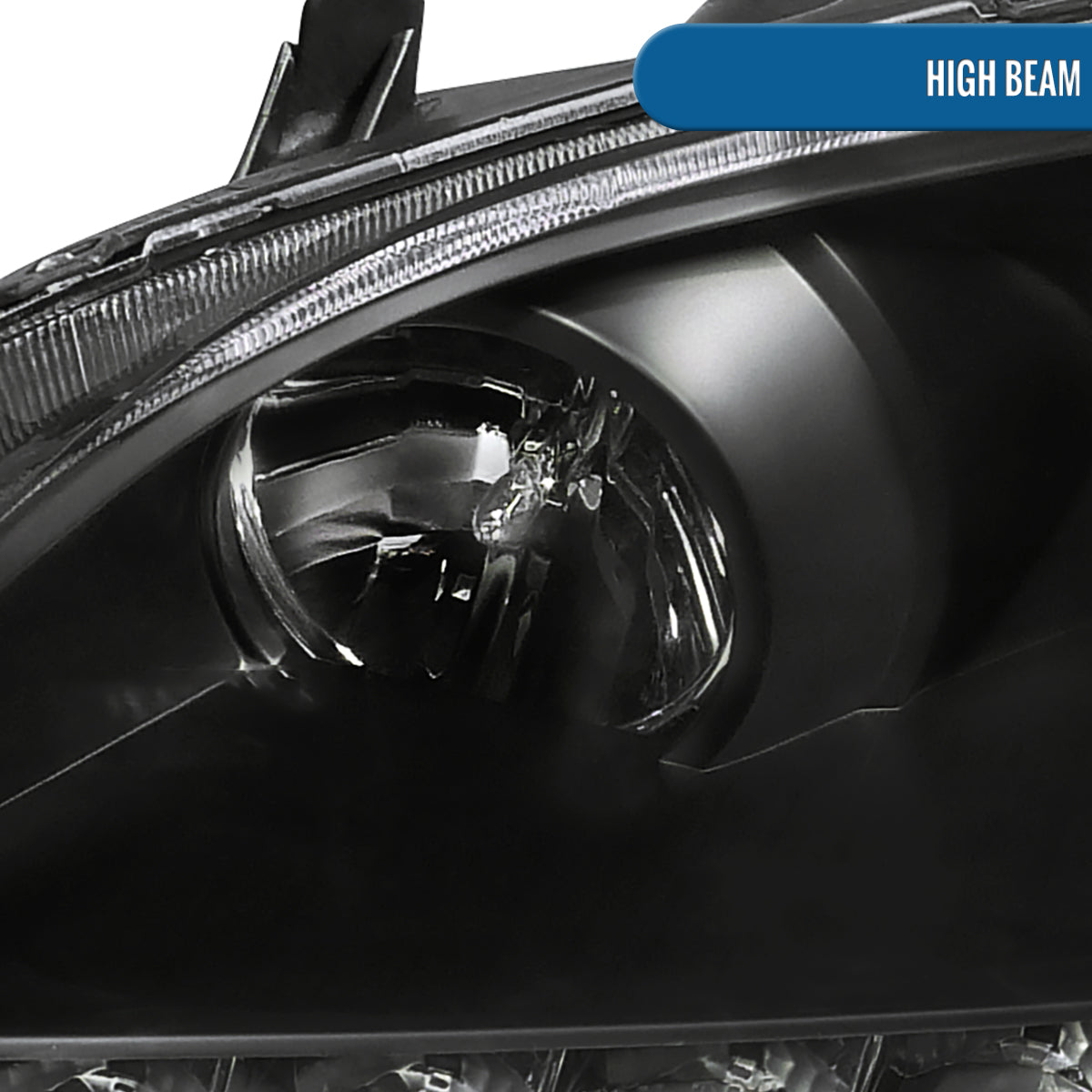 Ronnin - Fits 2004-2005 Honda Civic 2Dr 4Dr Sedan Coupe Upgraded LED Running Lights Projector Headlights Replacement Assembly Pair | Black