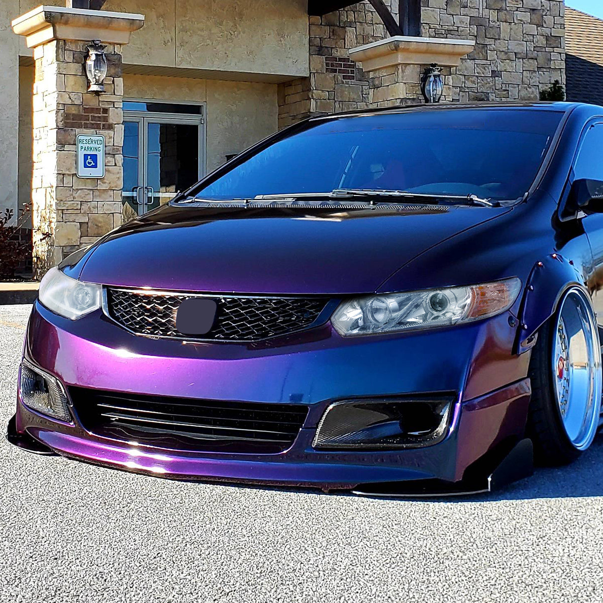 Ronnin - Faros delanteros con proyector LED y luces de circulación diurna para Honda Civic Coupé de 2 puertas 2006-2011, par | Cromo