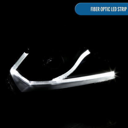 Ronnin - Faros delanteros con proyector LED de circulación diurna para Honda Civic Coupé de 2 puertas 2006-2011, par | Negro
