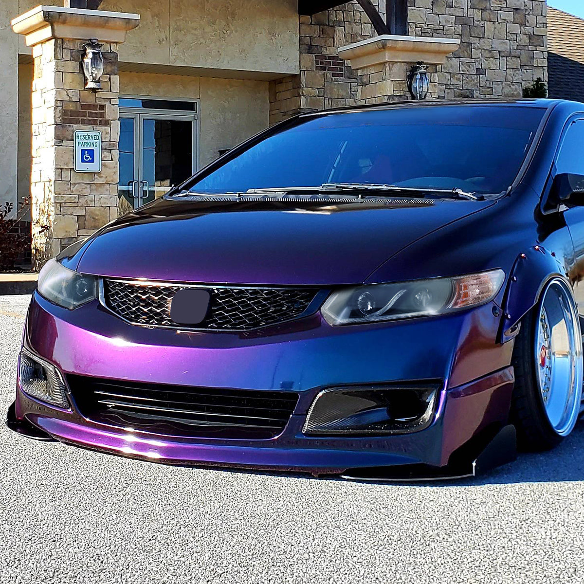 Ronnin - Faros delanteros con proyector LED de circulación diurna para Honda Civic Coupé de 2 puertas 2006-2011, par | Negro