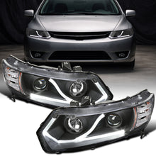 Ronnin - Faros delanteros con proyector LED de circulación diurna para Honda Civic Coupé de 2 puertas 2006-2011, par | Negro