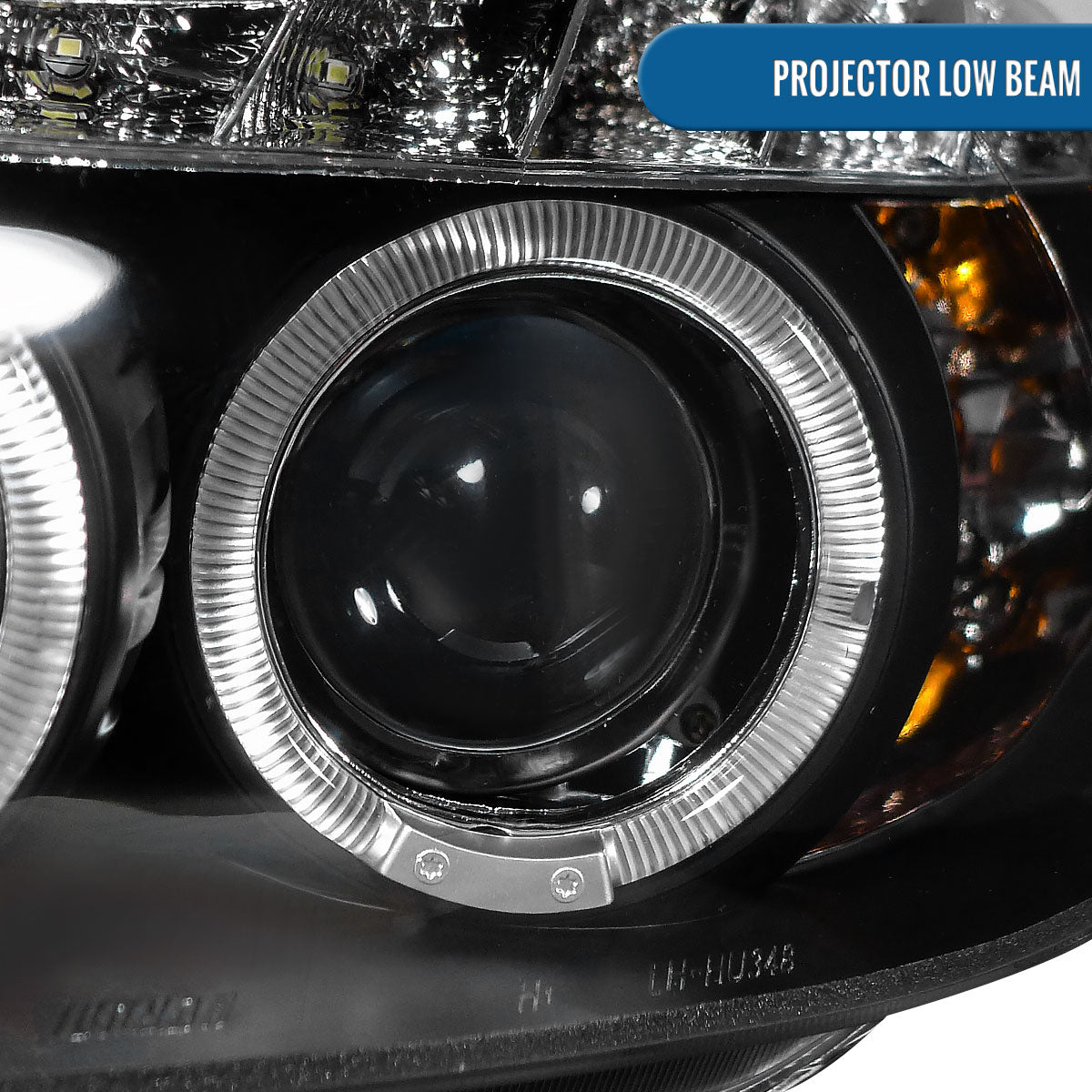 Ronnin - Se adapta a Honda Civic Sedan 4 puertas 2006-2011 Luces LED de circulación diurna Proyector de faros delanteros Par | Negro